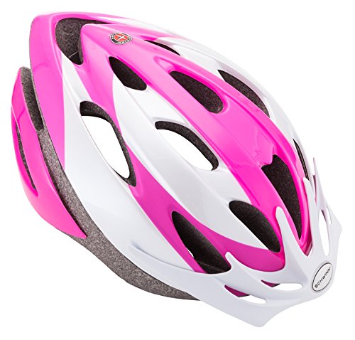 Schwinn Thrasher Bike Helmet, Lightweight Microshell Design, Adult, Pink/White