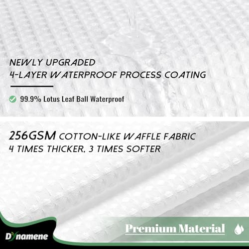 Dynamene Waffle Shower Curtain and Snap-in Fabric Liner Set White, 72x84 by Dynamene - Used condition - Image 7