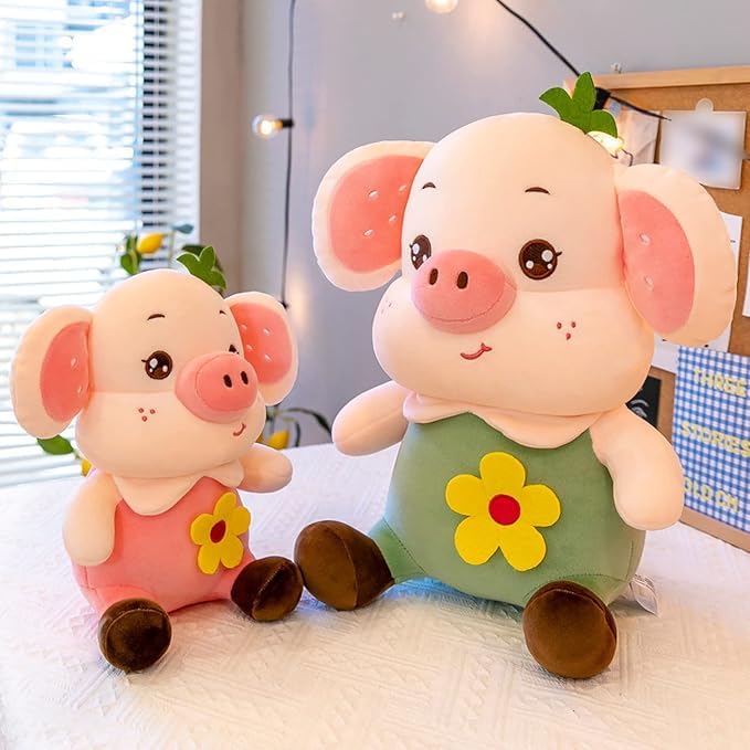 Image of ZEXSAZONE Cute Pig Plush Soft Toy for Kids | Polyester Fiber Filled Stuffed Super Soft Huggable Fabric Decorative Toy for Baby Boys & Girls | Perfect Birthday, Valentine, Home Decor Gift | 35 cm Green