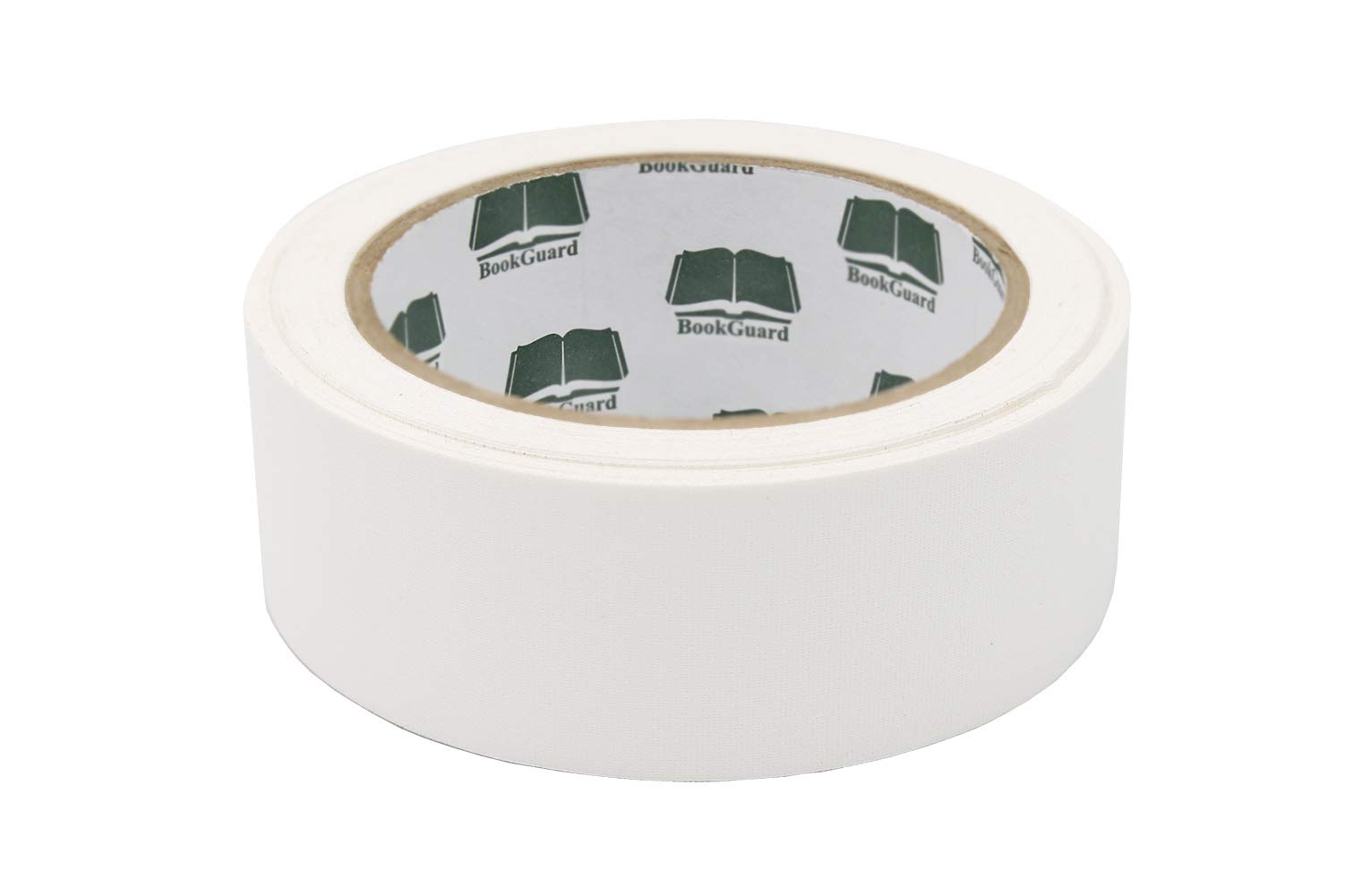 BookGuard 1-1/2 inch Vinyl-Coated Cotton Cloth Book Binding Repair Tape, 15 Yard Roll, White