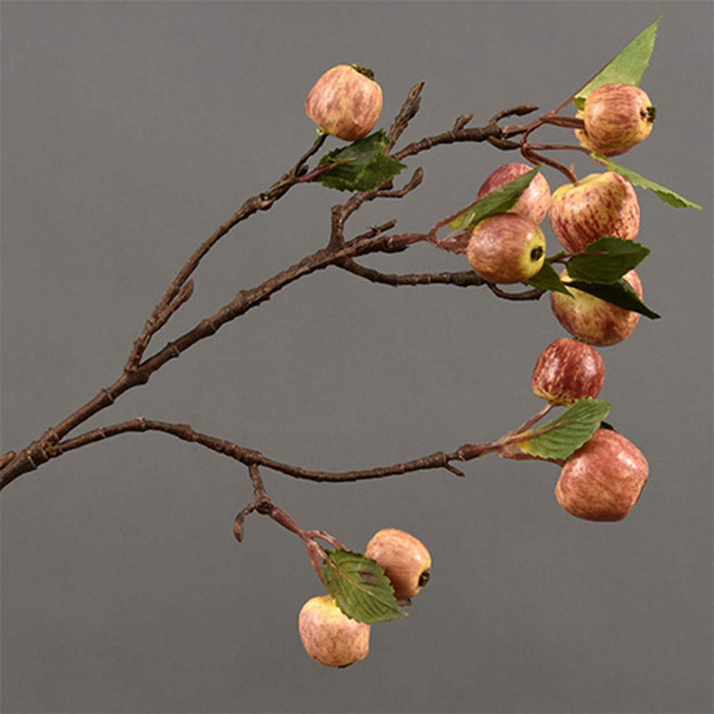 Fleur Artificielle Artificielle Mini Pommes Arbre Branche De Fleur Real Touch Faux Fleurs Simulé Plante Maison Jardin De Mariage Décoration 5 Pièces 60cm