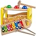all Kids United Holz Hammerspiel Xylophon für Kinder - Musikinstrument Glockenspiel Xylofon Klangspiel; Holz-Spielzeug Motoriktraining (Triff den Ball Xylophon)
