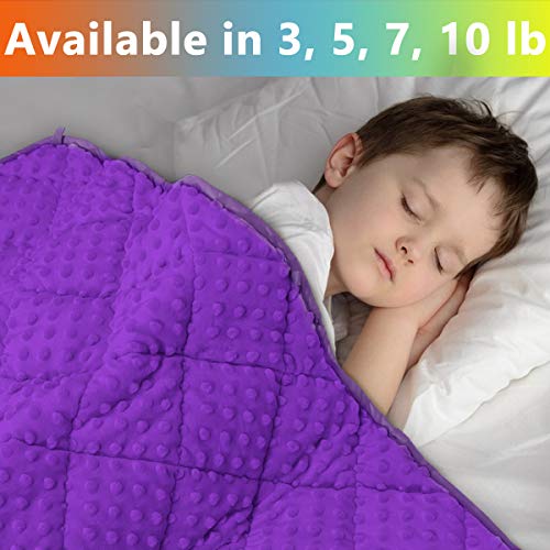 MAXTID Violet Weighted Blanket for Kids 5lbs 36inx48in for Children 30 to 70lbs