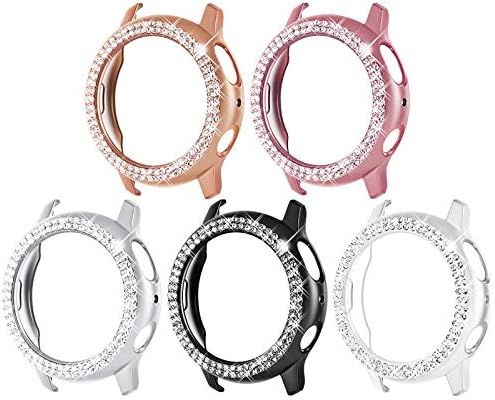 Amazon Com Surace Galaxy Watch Active 2 Case 44mm Bling Frame Protective Case Compatible For Samsung Galaxy Watch Active 2 5 Packs Rose Gold Pink Gold Black Silver Clear 40mm Cell Phones Accessories