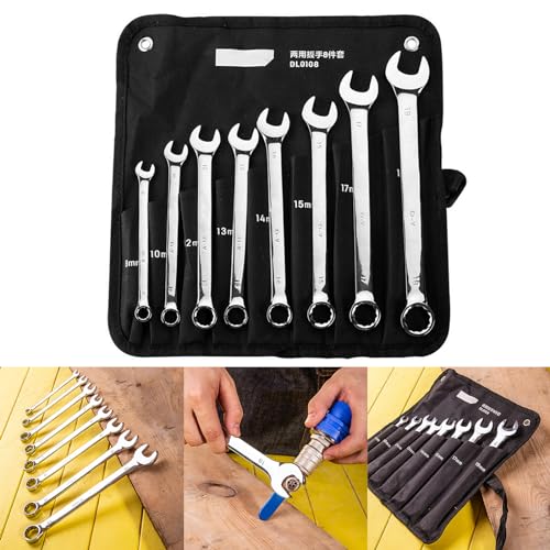 Rdxanc 8Pcs Double Ended Open End Wrenches Activities Gears Wrench Set Torques Spanner Auto Repair Tools - Image 2