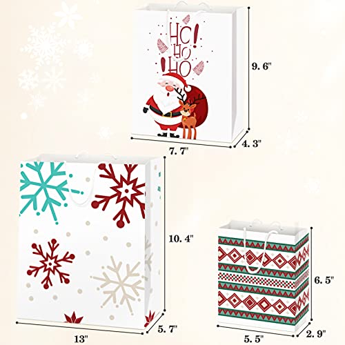 Deckthehalls 10Pcs White Kraft Paper Bags With Handles Bulk, Gift Bags, Party Favor Gifts Wraps, Craft Shopping Retail Birthday Party Favors Wedding Sacks, Business #TOP2