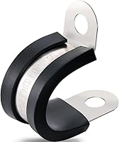 Vista 9 de 40 piezas de abrazaderas de cable de 1-3/4 pulgadas, abrazaderas de cable de acero inoxidable 304 con revestimiento de goma acolchadas y aisladas