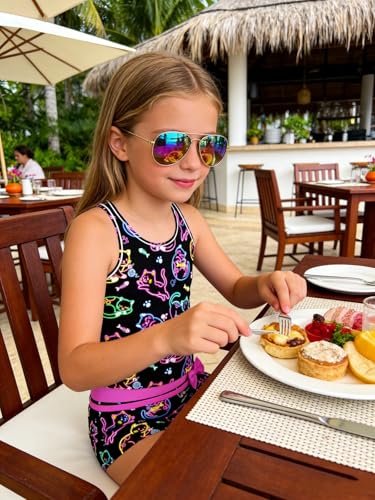 Image of Belovecol Girls Swimsuits Two Piece Tankini Bathing Suits Boyshort Summer Beach Swimwear 4-16Y Removable Bra Pads Above 12Y