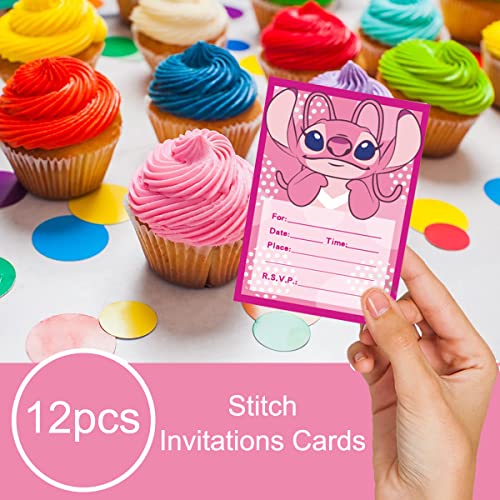 Stitch Carte Dinvitation - simyron 12 pcs Angel D'invitation Amusantes pour Enfants dans Un Set pour Fêtes Stitch D… - Image 7