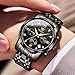 OLEVS Watch Men Luxury Dress Black Watches for Men Fashion Classic Stainless Steel Waterproof Analog Quartz Mens Watch Fancy Large Face Day Chronograph Men's Wrist Watches Relojes para Hombres