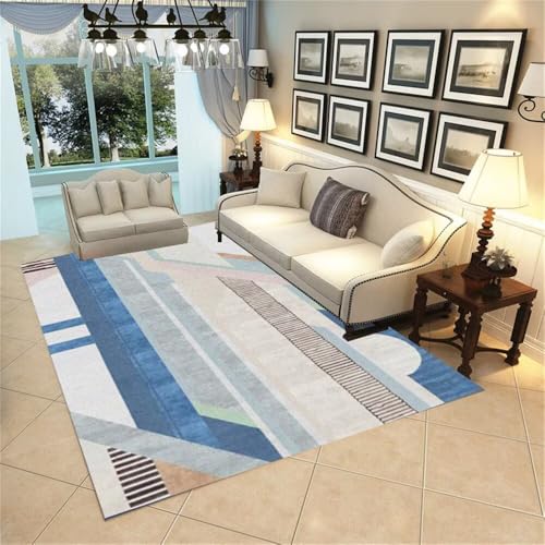 QGYFRE Alfombra Grande Infantil alfombras+de+Pasillo Moderna Gris BLU 90x150CM Habitacion Alfombras Antiacaros