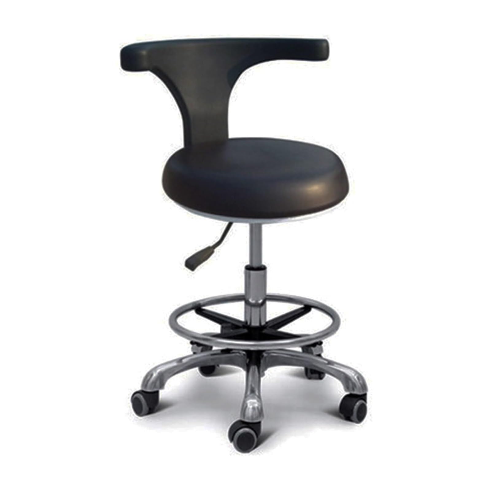 OZBMA Dental Assistant Stool with 360° Rotation Armrest, PU Leather Saddle Height Adjustable for Dentist, Salon, Tattoo (B2 One Size)
