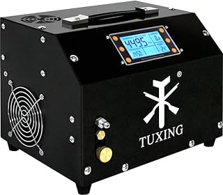 TUXING Pcp Air Compressor,LCD Display Version Auto-Stop 4500Psi/30Mpa,Oil/Water-Free,Built-in Transformer/Drain System Pump for PCP Air Rifles and Airguns (TXET063-1)