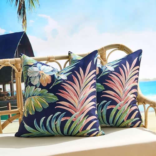 Waterproof Throw Pillow Covers 18x18 Inch Set of 2...
