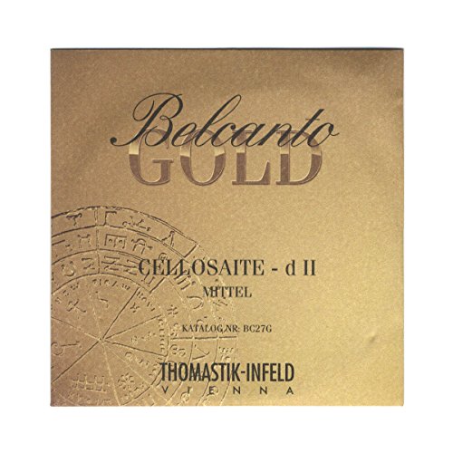 Thomastik Corda Per Violoncello 4/4 Belcanto Gold - Corda Re Nucleo Acciaio, Rivest. Lega Multi-Composita, Media