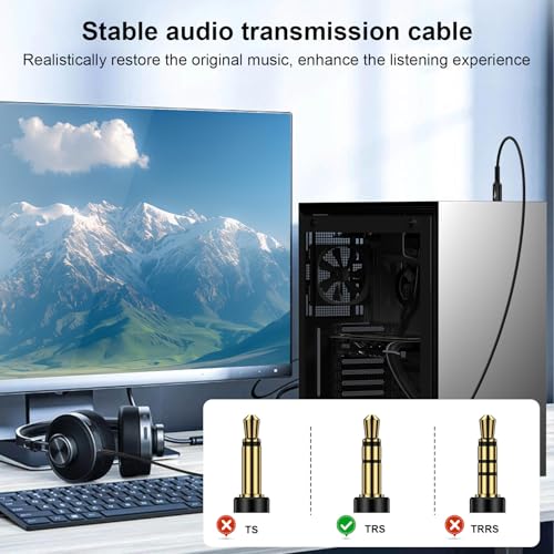 Image of USB to 3.5mm Aux Audio Adapter,3FT USB A Male to AUX Jack Male Audio Cable Aux Cord TRS Stereo Nylon Braided for Headphones Speaker PC Laptop PS5 PS4 Windows Mac OSX Computer,NOT for Charging /PS3 /Car