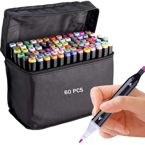 Juego de 60 Colores Rotuladores Doble Punta Cover