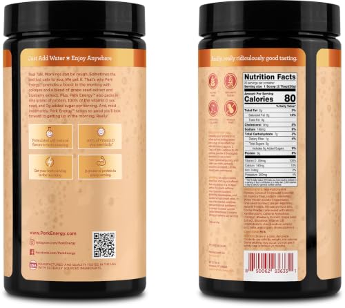 Image of Perk Energy Drink Mix (Vanilla Caramel Steamer) 20 Servings - Caffeinated Healthy Coffee Alternative with Protein, 100mg of Caffeine, Gluten-Free, Soy-Free, Peanut-Free
