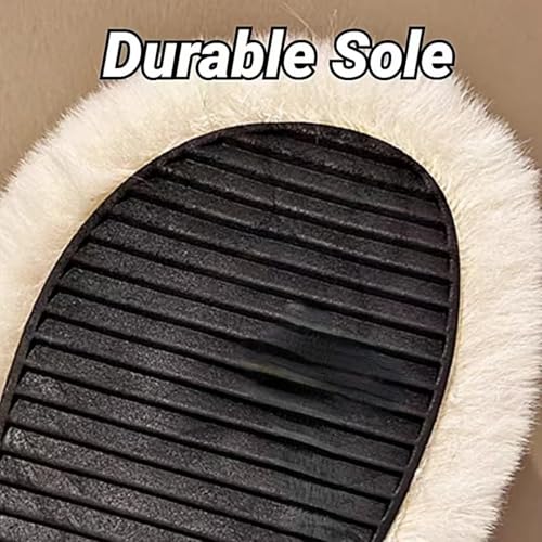 Cross-band Fuzzy Slippers Thick Sole Fluffy Cozy Comfy Memory Foam Open Toe House Slippers for Women Soft Faux Fur Plush Slides Anti-Skid Indoor Outdoor Home Bedroom Shoes4