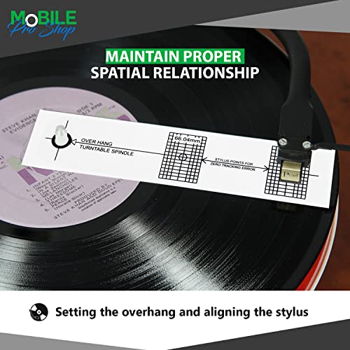 Mobile Pro Shop Turntable Azimuth Cartridge Alignment Protractor Set
