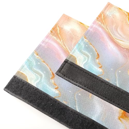 Image of Refrigerator Door Handle Covers Set of 2 Marble Pearl Texture Washable Fridge Dishwasher Mocrowave Oven Stove Decor Protector Handle Cover Keep Kitchen Appliance Clean from Food Stains Decorate