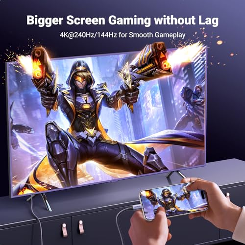 Image of UGREEN 8K@60Hz Bidirectional USB C to DisplayPort 1.4 Cable 2M 4K 240Hz Dp to Type C Thunderbolt 4 Cord Aluminum Braided Compatible with iPhone 17 Pro Max, Galaxy S25 MacBook Pro /Air iPad XPS 17