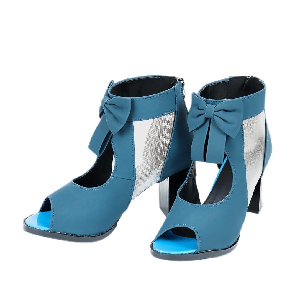 GenericWomens High Hells Summer Ladies Elegant Butterfly Knot Mesh Sandals Peep Toe Sandal For Women Party Shoes