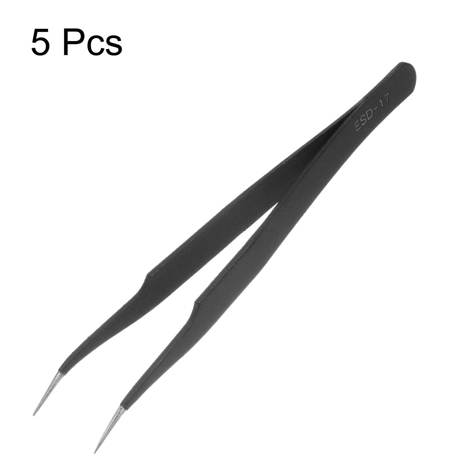 HARFINGTON 4.88” ESD-17 Anti-Static Pointed Tip Tweezers – Stainless Steel Precision Tool For Electronics Repair & Delicate Work