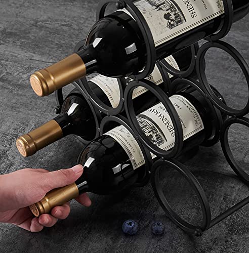 Black Modern Wire Rustic Countertop Wine Rack