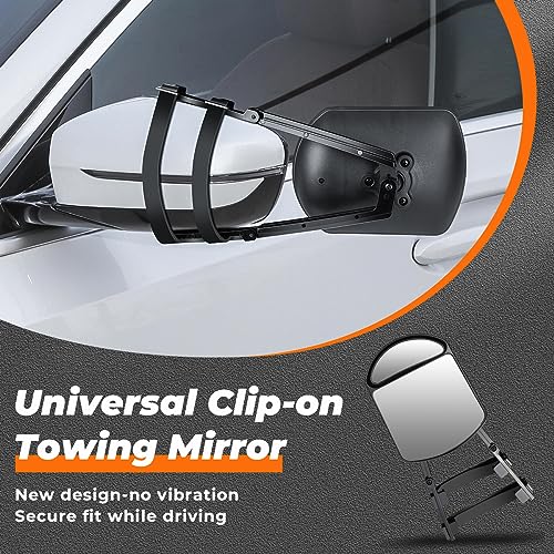 Universal Towing Mirrors,Clamp On Towing Mirror,Side Mirror Adjustable For Towing or Vehicle Car Truck Trailer Mirror Extensions Accessorie,2 Pieces. - Thumbnail 2