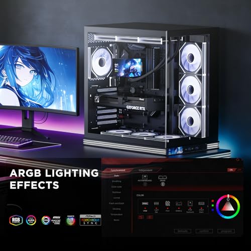 Image of Prism4 Ultra X3 120mm PC ARGB Computer Case Fans|Infinity Mirror|Daisy-Chain|4 PIN PWM 1850RPM(Black Reverse Triple Pack)