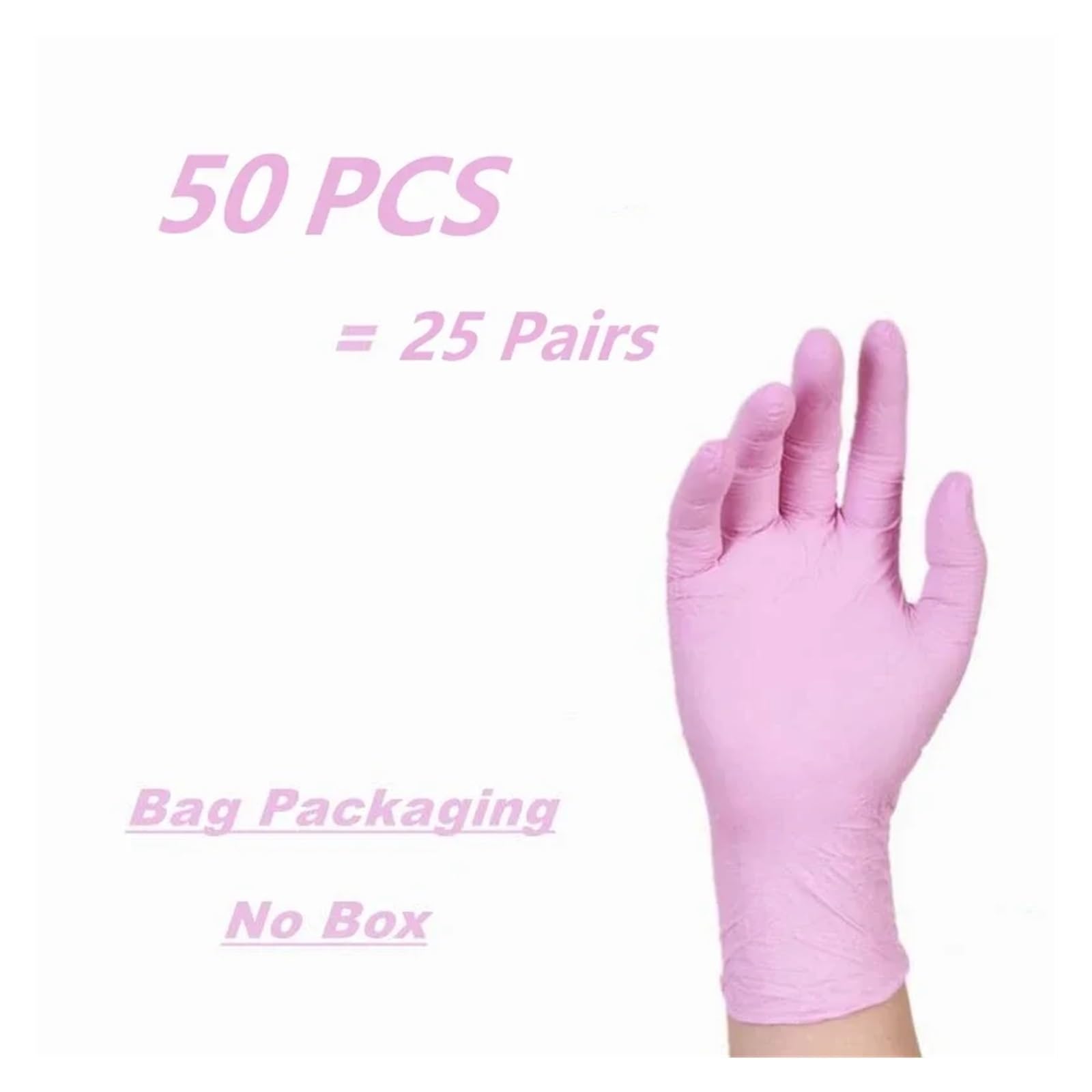 Jednorazowe Rękawiczki Nitrylowe Dla Dzieci W Wieku 5–15 Lat, Bezpudrowe, Studentów, Do Prac Rzemieślniczych, Malowania, Sprzątania Ogrodu(Kids 50PCS Pink)