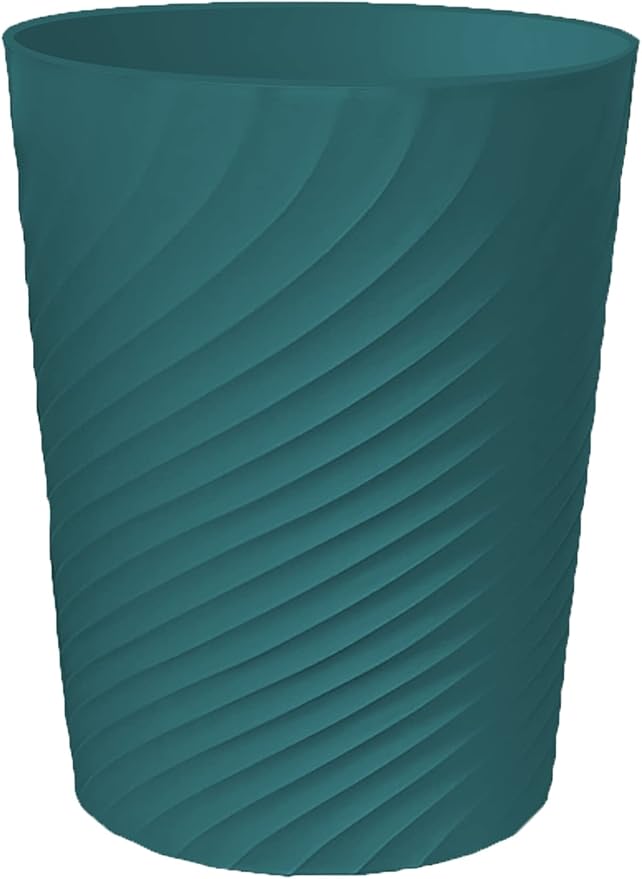 White DAJITRE 1.8 Gallon Small Trash Can Wastebasket Recycling Bin Slim Profile for Compact Spaces Bathroom, Office, Bedroom, Kitchen (1.8 Gallon, White)