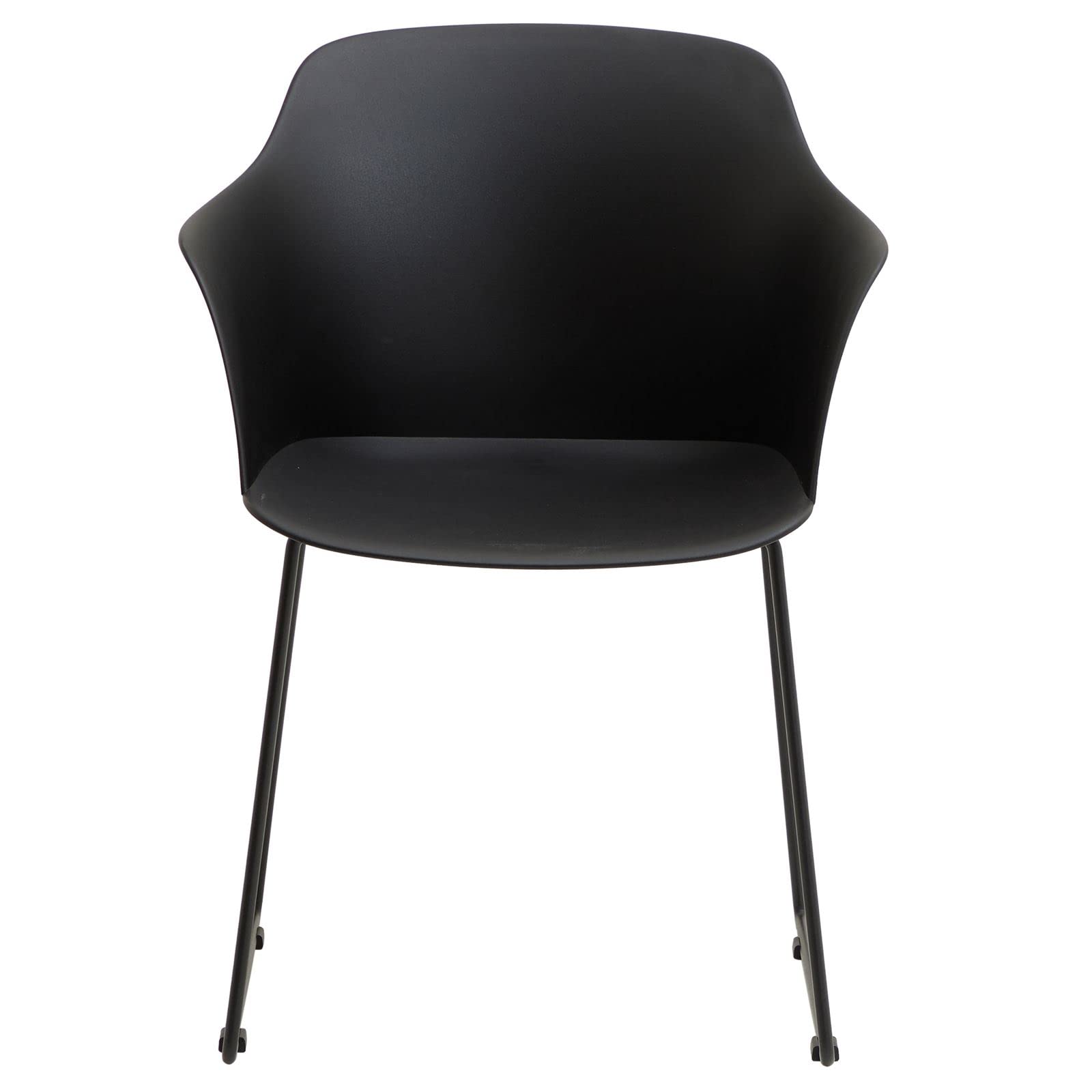 IDIMEX Gartenstuhl FORO im 4er Set, Schwarz - Outdoor Schalenstuhl aus Polypropylen, Sitzschale UV-beständig und pflegeleicht, schlanke Metallbeine, modernes Design für Garten und Terrasse