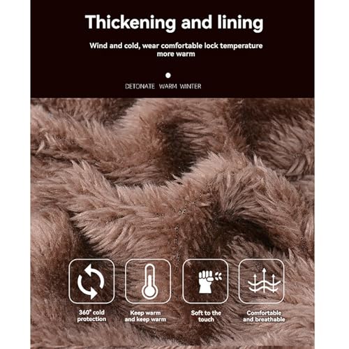 Winter Beanie Hat Scarf Gloves, Warm Fleece Knit Winter Hats Touchscreen Gloves Neck Scarf Set Winter Gifts (Grey, One Size)3