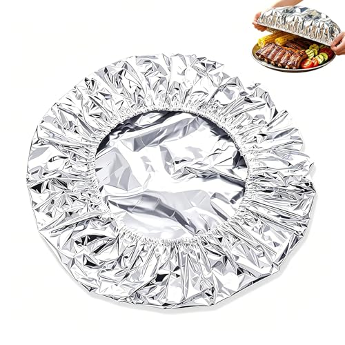 Aluminum Foil Food Covers Aluminum Foil Insulation Cover Reusable Heat Insulation Fresh-Keeping Elastic Food Covers 60Pcs