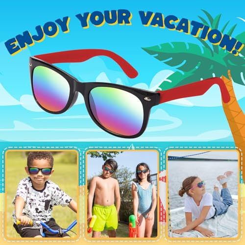 Cocurb 16 Pack Kids Sunglasses Party Favors Children Sunglasses Bulk Neon with UV 400 Protection Present for Boys and Girls Birthday Beach Pool Party Supplies3
