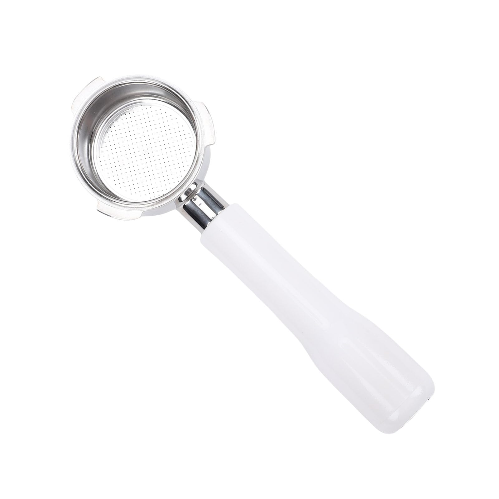 Zunate Portafiltro de café de 51 Mm, 3 Orejas, Ajuste Universal, sin Fondo de Acero Inoxidable para Máquina de café Expreso Barsetto Mini CASABREWS Donlim Derlla ACA, Color Negro (WHITE)
