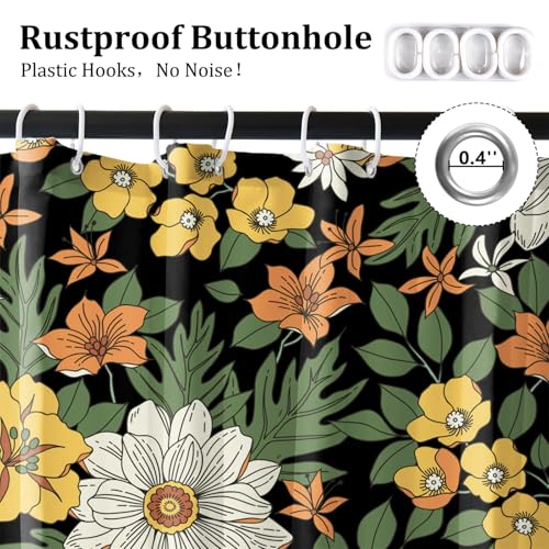 Rideau de douche style rustique vintage floral pour bain chic - 4