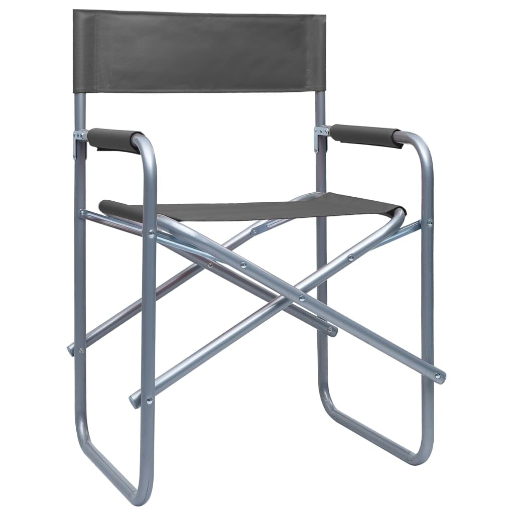 Generisch Diese Regiestühle (2 Stück) aus stahlgrauem Klappstuhl mit Stahlrahmen und Stoffsitz eignen Sich für Camping, Strand und andere Aktivitäten im Freien.