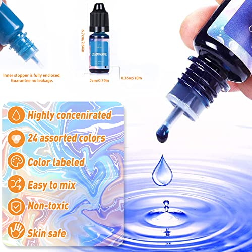 McNory kerzenwachs farbe-24 Farben Wachs kerzen farbe, farbe für kerzenwachs, hochkonzentrat flüssiger Kerzen farbe Farbstoff für Bienenwachs, Gelwachs, Sojawachs, Paraffinwachs, DIY - je 10 ml