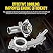 Upgrade Aluminium Thermostat Housing Assembly and Engine Coolant Crossover Water Outlet Pipe for Dodge Durango 2011-2015 Jeep Grand Cherokee 2011-2015 - Replaces 5184653AF 902-3102HP 902-852