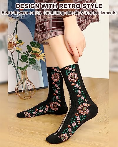 Image of IIG Women's Fashion Cute Cotton Socks Novelty Funny Above Ankle Crew Socks Holiday Gifts for Women 4 /5 Pairs