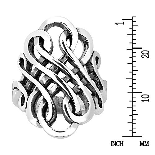 AeraVida Forever Interconnected Infinity Knot Sterling Silver Ring | Delicate e Wedding Rings For Women | Casual Comfort Fit Silver Rings for Women | Statement Fashion | Sterling Silver Rings Sizes 6-114
