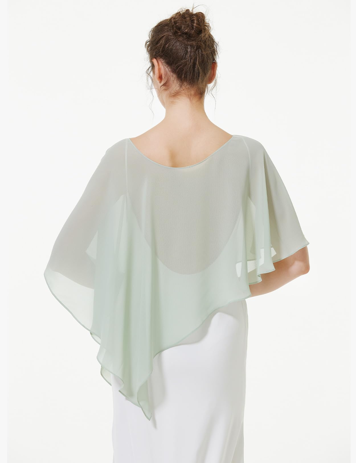 BEAUTELICATE Châle Étole en Mousseline de Soie Boléro Cape De Femme Mariée Mariage Soirée D’été Demoiselle d'honneur