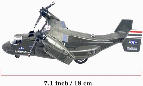 Miniatura 7 de Ailejia Avión de metal MV-22 Militar Osprey Transporte Helicóptero Juguete Cargo Avión Modelo Avión Ejército con Juguetes de combate de tracción