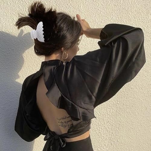 Pinzas para Cabello Atoden en Acrílico Negro y Blanco miniatura 3