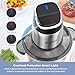 Ganiza Food Processor, 2-Speed Food Chopper Meat Grinder with 8 Cup Stainless Steel & 8 Cup Glass Bowls, Upgraded Button & Smart Overheat Protection Light - Includes Clean Brush, 2 Sets of Blades