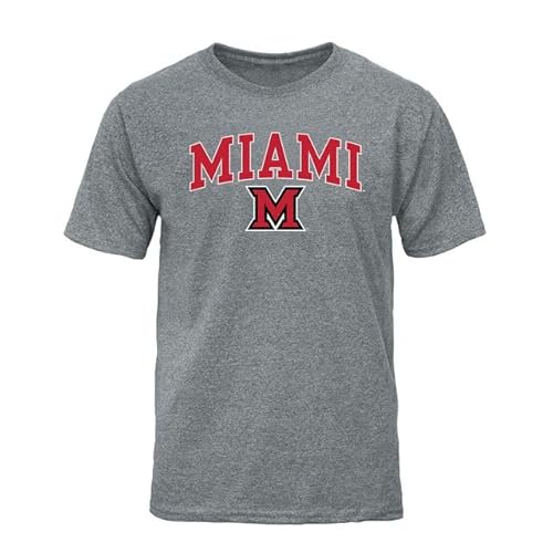 Barnesmith Miami University Redhawks Short-Sleeve T-Shirt, Spirit, Charcoal Grey, Medium