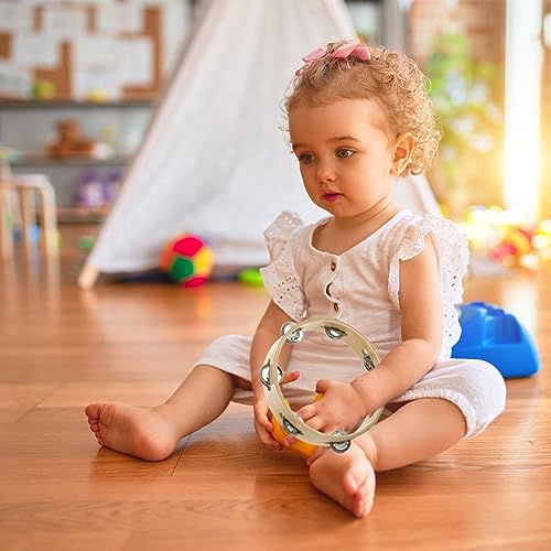 OFFSCH Pandeiro Círculo Crianças Brinquedos Musicais Percussão Tambor De Mão Jingle Bells Brinquedos
